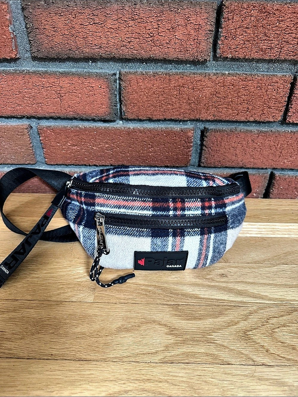 Pajar Plaid Crossbody Bag in Blue & White Like New